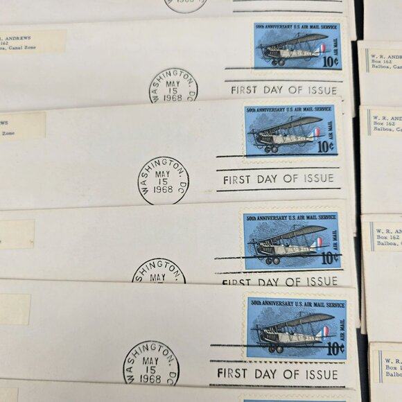 1968 First Day Of Issue Envelopes 50th Anniversary U.S. Air Mail Service LI3006 - Picture 3 of 8